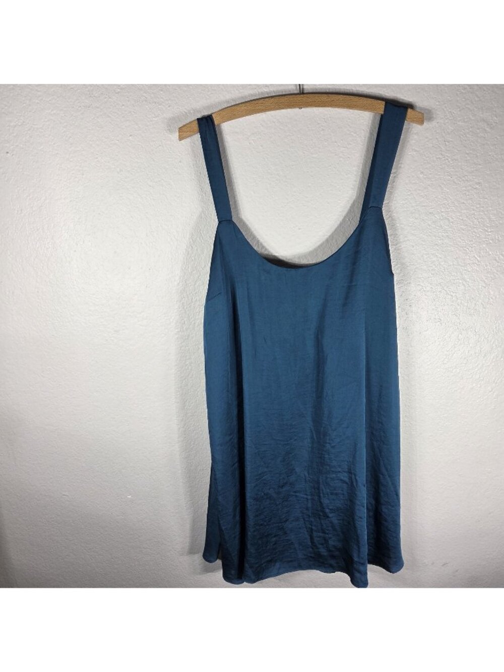 Free People Intimately Satin Emerald Green Mini Slip Dress Sz L Tie Bow Back